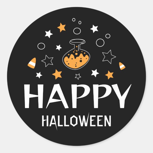 Happy-Hal-Tränenflasche Runder Aufkleber (Vorderseite)