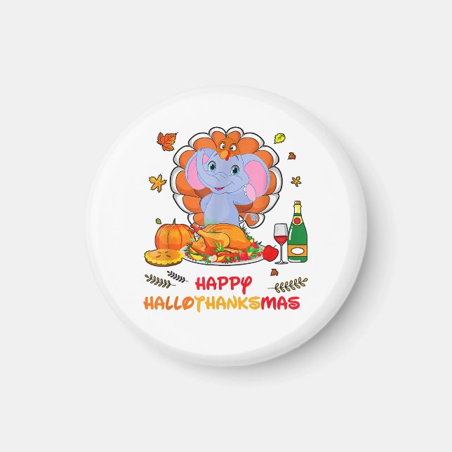 Happy Hallo Elephant Drink Wein Danke Geschenk Magnet (Vorne)