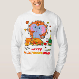 Happy Hallo Elephant Drink Wein Danke Geschenk T-Shirt