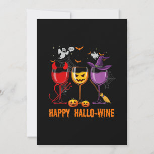 Happy Hallo-Wine Funloween Glass Wine Drink Feiertagskarte