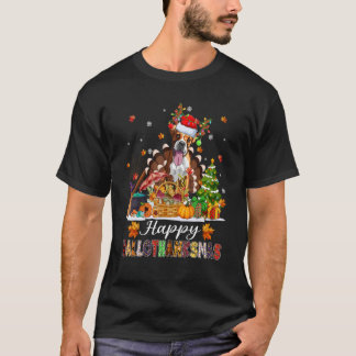 Happy HalloDankeMas Boxer Dog Halloween Thanksgiv T-Shirt
