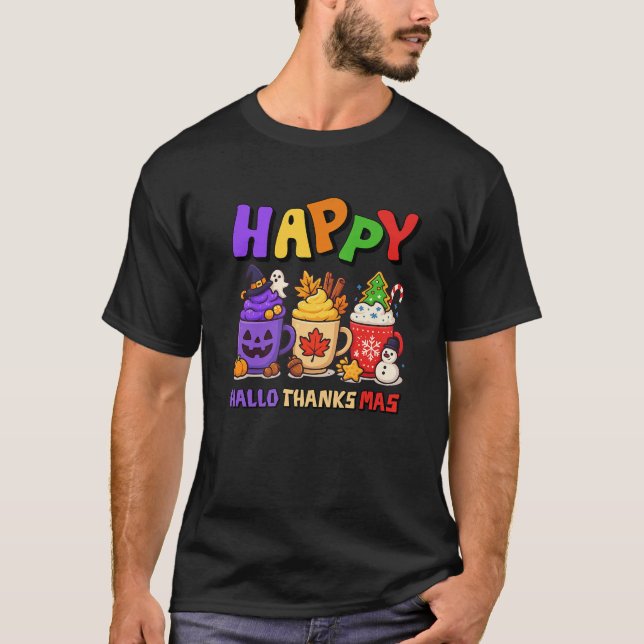 Happy HalloDankeMas Halloween Erntedank Christ T-Shirt (Vorderseite)
