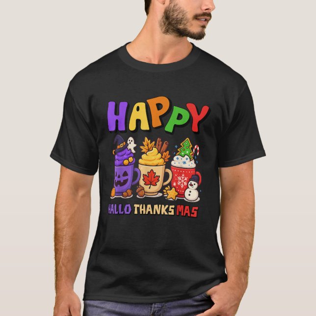 Happy HalloDankeMas Halloween Erntedank Christ T-Shirt (Vorderseite)