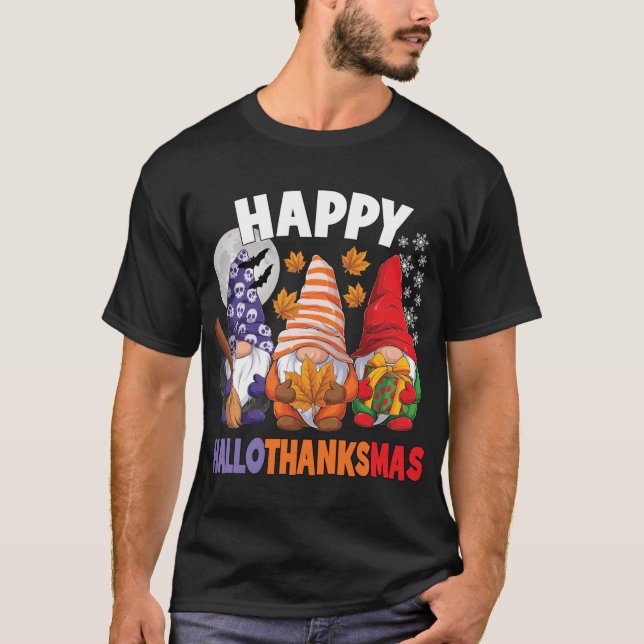 Happy HalloDankeMas Halloween Erntedank Christ T-Shirt (Vorderseite)