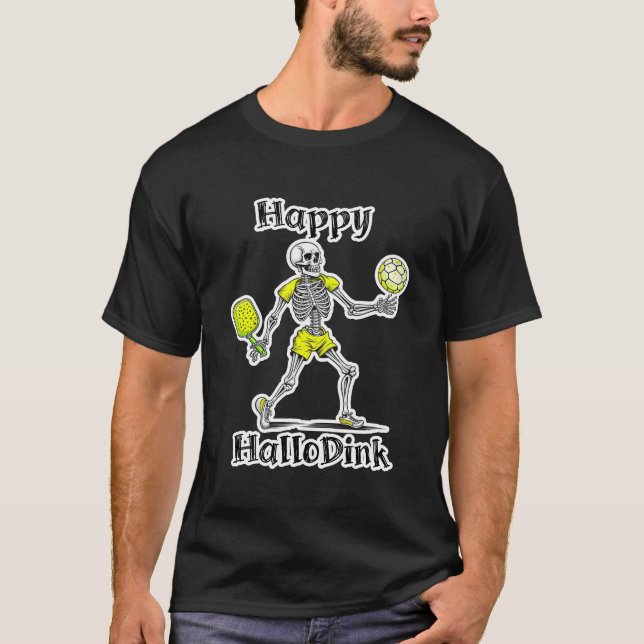 Happy Hallodink | Halloween und Pickleball Pub T-Shirt (Vorderseite)