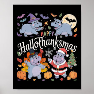 Happy Hallothanksmas Angesagt Lover Halloween Merr Poster