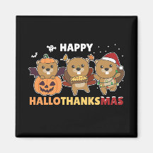 Happy Hallothanksmas Beaver Christmas Beaver Magne