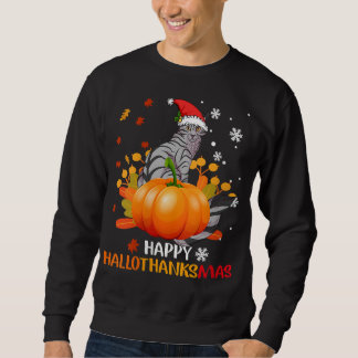 Happy HalloThanksmas Cat Lover Geschenk Shirt