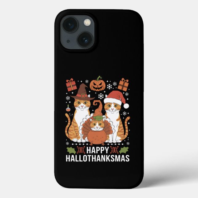 Happy Hallothanksmas Cats Halloween Case-Mate iPhone Hülle (Rückseite)