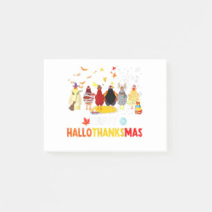 Happy Hallothanksmas Chickens Costume Halloween Post-it Klebezettel