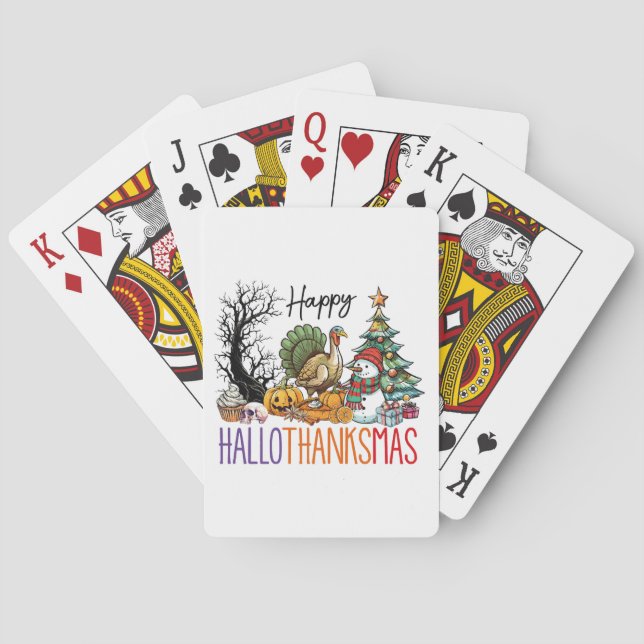 Happy Hallothanksmas Clipart Spielkarten (Rückseite)