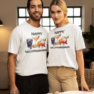 Happy Hallothanksmas Cocktails Feierliche Feier T-Shirt