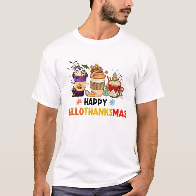 Happy Hallothanksmas Coffee T-Shirt (Vorderseite)