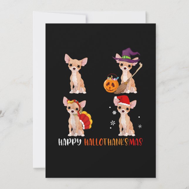 Happy Hallothanksmas Cute Hexe Türkei Santa Ankündigung (Vorderseite)