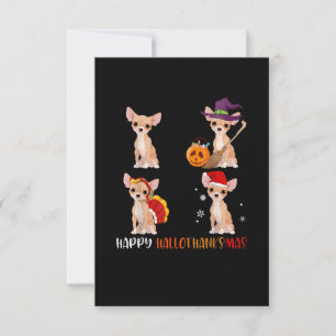 Happy Hallothanksmas Cute Hexe Türkei Santa RSVP Karte