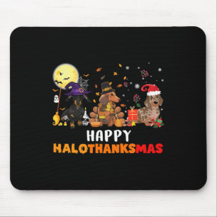 Happy Hallothanksmas Dackel Hund Lover Halloween Mousepad