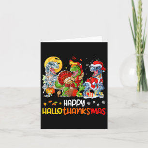 Happy Hallothanksmas Erntedank Dinosaur T Rex T Karte