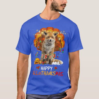 Happy Hallothanksmas Fo Lover Halloween Thanksgivi T-Shirt