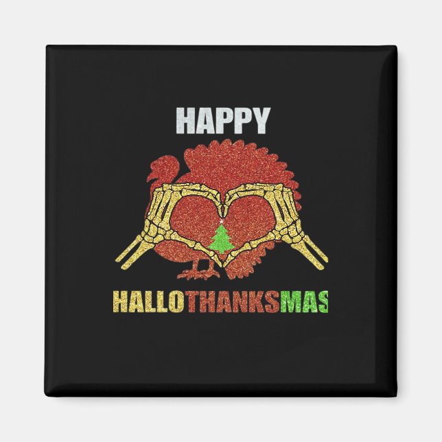 Happy Hallothanksmas Fun Holiday Saison Mashup Magnet (Vorne)
