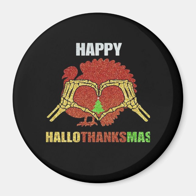 Happy Hallothanksmas Fun Holiday Saison Mashup Magnet (Vorne)