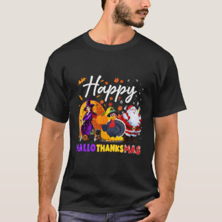 Happy Hallothanksmas Funny Halloween Erntedank T-Shirt