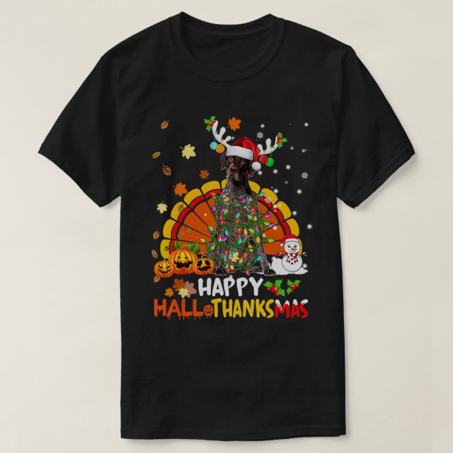 Happy Hallothanksmas German Shorthaired Pointer Do T-Shirt (Design vorne)