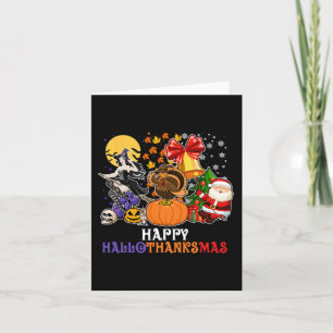 HAPPY HALLOTHANKSMAS GNOME Halloween Erntedank Karte