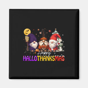 Happy Hallothanksmas Gnome Halloween Erntedank Magnet