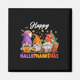 Happy Hallothanksmas Gnome Halloween Erntedank Magnet