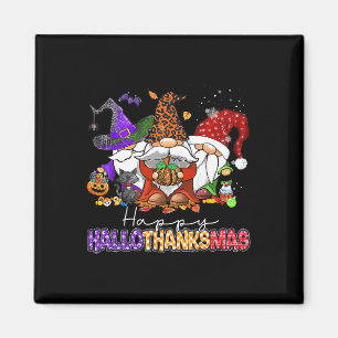 Happy Hallothanksmas Gnomes Halloween Erntedank Magnet