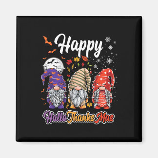 Happy Hallothanksmas Gnomes Halloween Erntedank Magnet