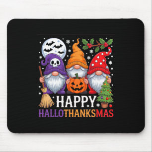Happy Hallothanksmas Gnomes Halloween Erntedank Mousepad