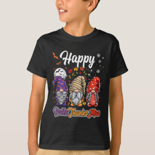Happy Hallothanksmas Gnomes Halloween Erntedank T-Shirt