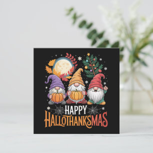 Happy Hallothanksmas Gnomes Lover Halloween Xmas Feiertagskarte