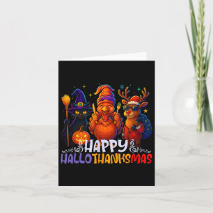 Happy Hallothanksmas Halloween Erntedank Christ Karte