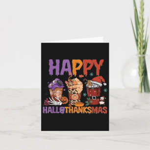 Happy Hallothanksmas Halloween Erntedank Christ Karte