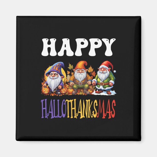 Happy Hallothanksmas Halloween Erntedank Christ Magnet (Vorne)