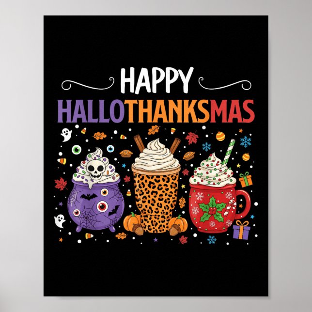 Happy Hallothanksmas Halloween Erntedank Christ Poster (Vorne)