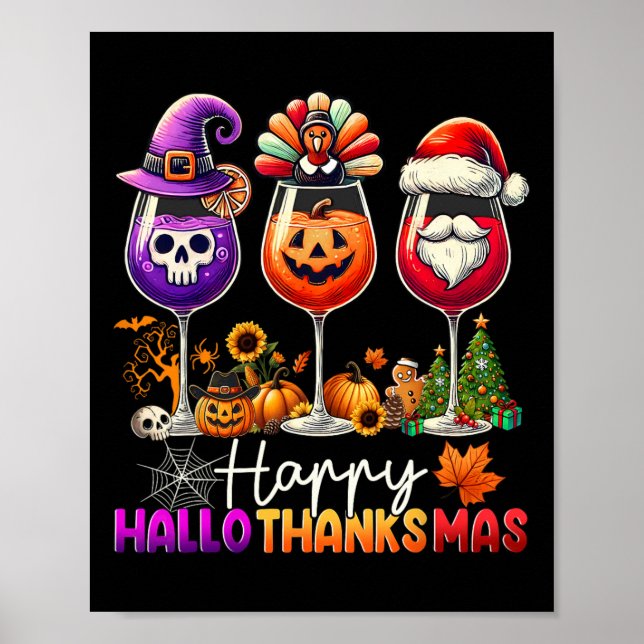 Happy Hallothanksmas Halloween Erntedank Christ Poster (Vorne)
