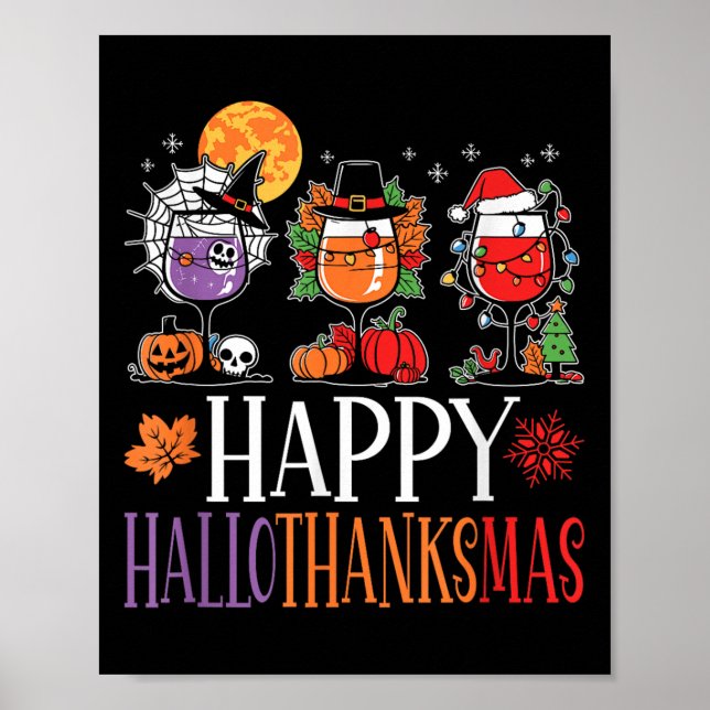 Happy Hallothanksmas Halloween Erntedank Christ Poster (Vorne)