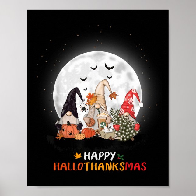 Happy Hallothanksmas Halloween Erntedank Christ Poster (Vorne)
