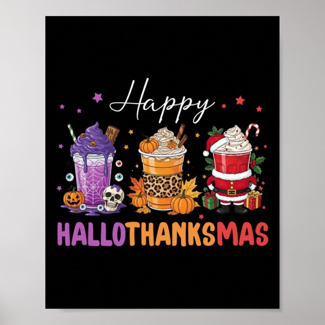 Happy Hallothanksmas Halloween Erntedank Christ Poster (Vorne)