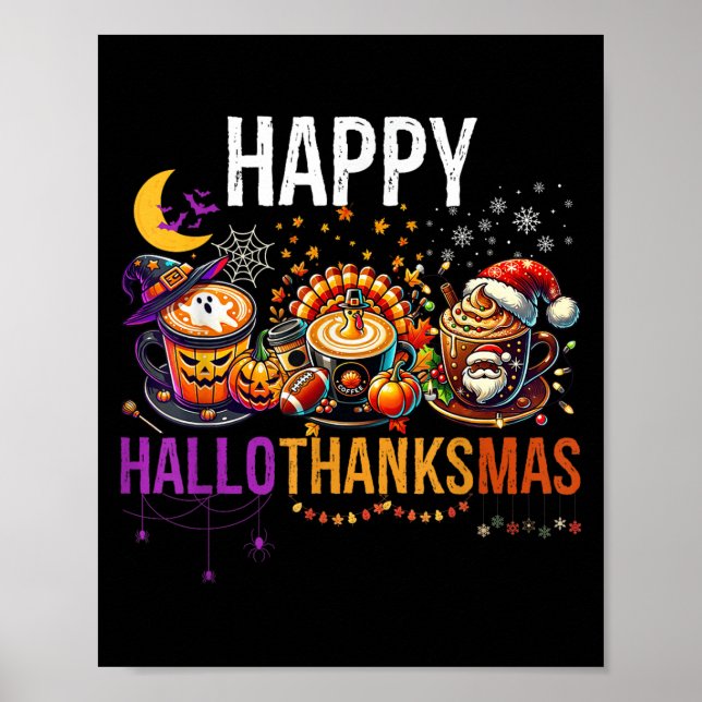 Happy Hallothanksmas Halloween Erntedank Christ Poster (Vorne)