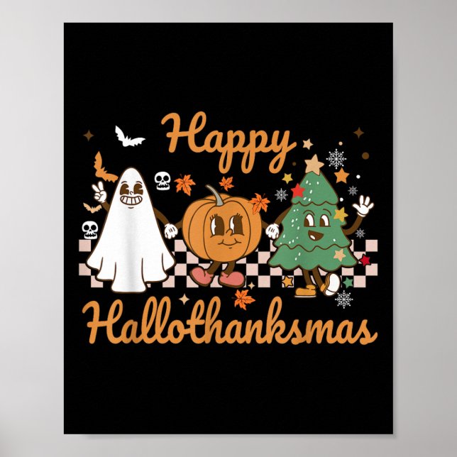 Happy Hallothanksmas Halloween Erntedank Christ Poster (Vorne)