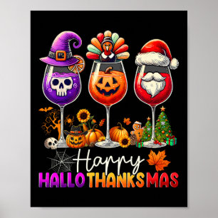 Happy Hallothanksmas Halloween Erntedank Christ Poster