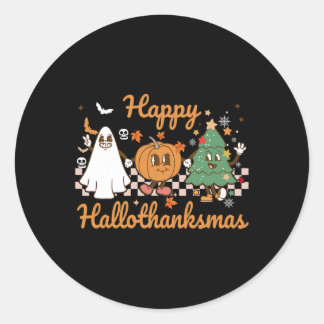 Happy Hallothanksmas Halloween Erntedank Christ Runder Aufkleber