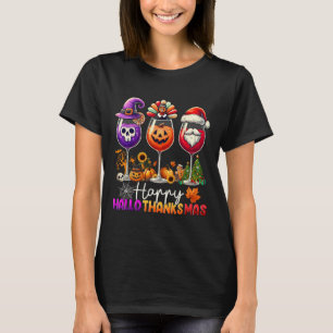 Happy Hallothanksmas Halloween Erntedank Christ T-Shirt