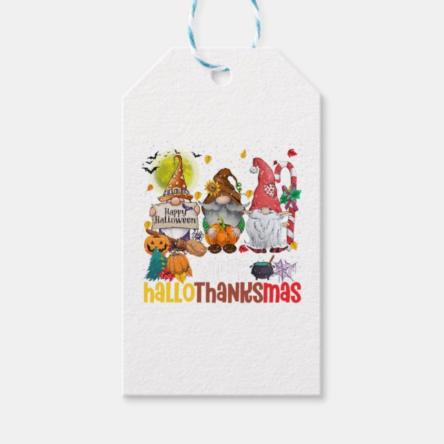 Happy Hallothanksmas Halloween-Erntedank Geschenkanhänger (Vorderseite)