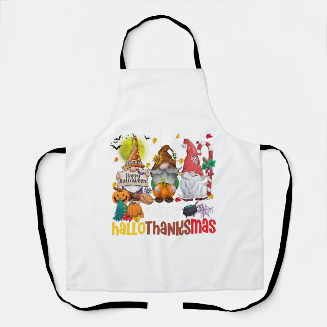Happy Hallothanksmas Halloween-Erntedank Schürze (Vorderseite)