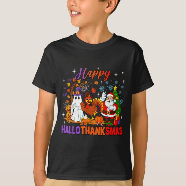 Happy Hallothanksmas Halloween Thanksgiving 67 Chr T-Shirt (Vorderseite)